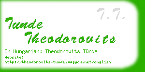 tunde theodorovits business card